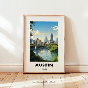 Austin Texas Travel Print Wall Art, Austin City Travel Poster, Austin Texas Gift, City Skyline Artwork, Digital Download, Birthday Present