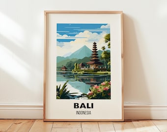 Bali Travel Poster Wall Art, City Art Poster, Indonesia Travel Prints, Indonesia Wall Art, Bali Gift, Bali Print, Wall Art