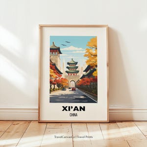 Xi&#39;an Travel Print Wall Art, Xi&#39;an China Poster, China Travel Prints, Xi&#39;an China Travel Gift, Birthday Present, Digital Download Artwork