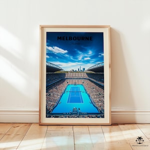 Melbourne Park Australia Tennis, Grand Slam Tennis Wall Art, Melbourne Travel Print, Tennis Artwork Gift, Grand Slam Poster Print Hard Court
