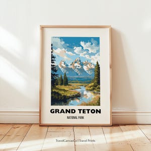 Grand Teton National Park Travel Print Wall Art, Grand Teton Poster, National Park Home Decor, Grand Teton Travel Gift, Digital Download Art