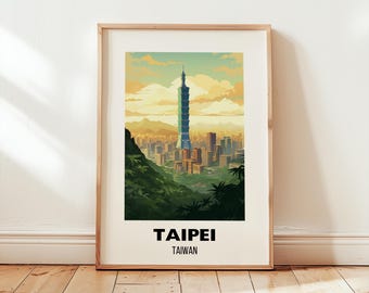 Taipei Travel Print Wall Art - Taiwan, Taipei Poster, Taipei Gift, Taipei Wall Art, Birthday Present, Wedding Gift, Custom