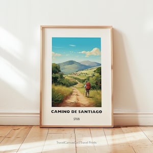 Camino De Santiago Travel Poster Wall Art, Camino De Santiago Print, Home Decor Gift, Spain Wall Art, Birthday Present, Digital Download Art