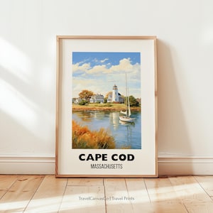 Cape Cod Travel Print, Cape Cod Massachusetts Wall Art, Cape Cod Travel Gift, Printable City Poster, Birthday Present, Digital Download