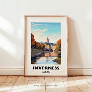 Inverness Travel Print Wall Art, Inverness City Poster, Scotland Home Decor, Inverness Artwork Gift, Printable Scotland Digital Download Art