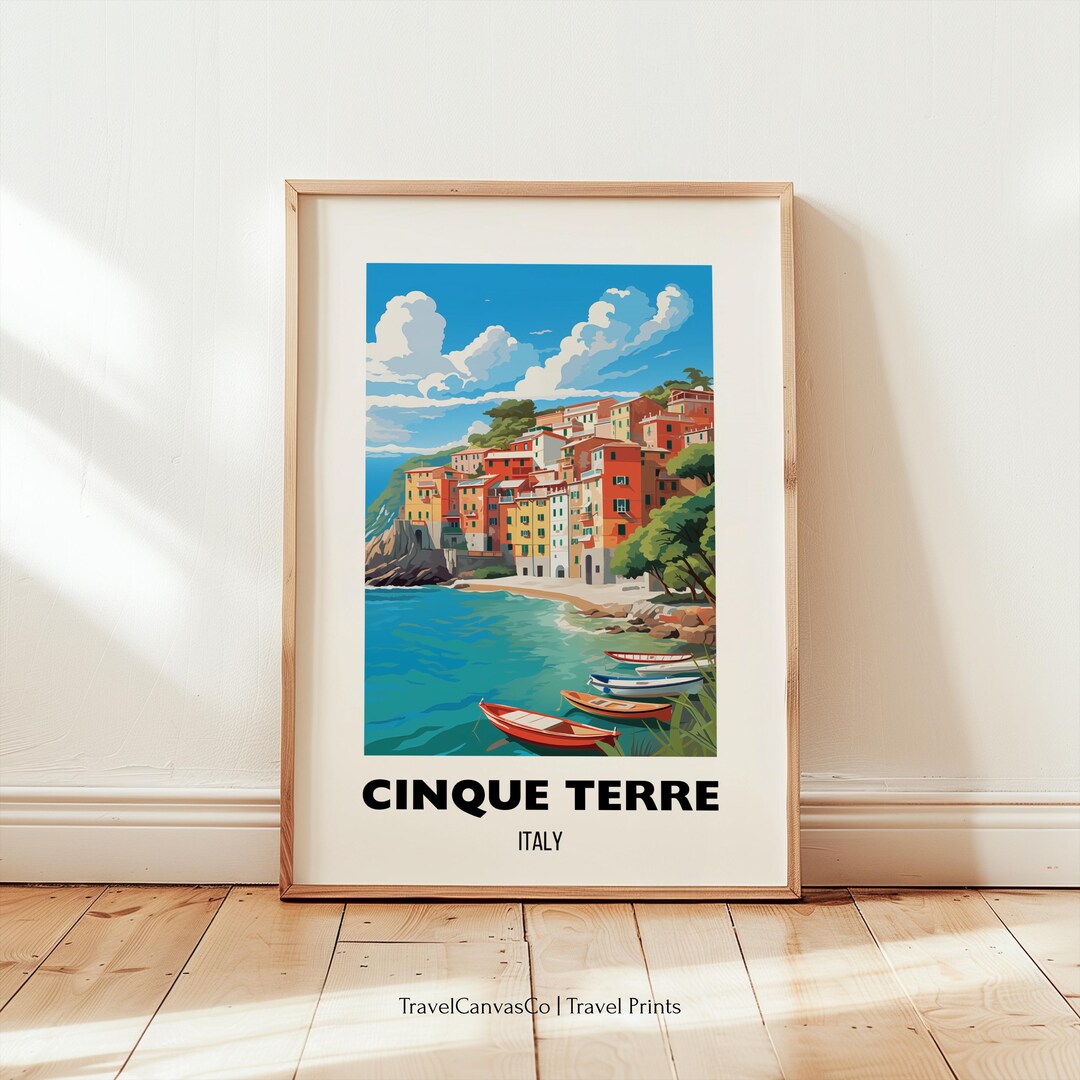 Cinque Terre Italy Travel Poster Wall Art, Cinque Terre Print, Italian ...