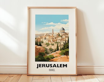 Jerusalem Travel Print Wall Art, Jerusalem Travel Poster, Israel Art Lover Gift, Jerusalem Home Decor Artwork, Printable Digital Download