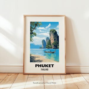 Phuket Thailand Travel Print Wall Art, Phuket Poster, Tropical Beach Artwork, Thailand Travel Print, Phuket Home Decor Gift Digital Download