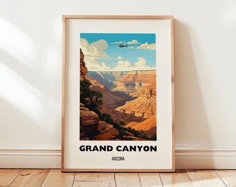 Arte de parede com estampa de viagem ao Grand Canyon, pôster artístico do Grand Canyon, impressões do Arizona, presente decorativo com arte do Grand Canyon, Parque Nacional