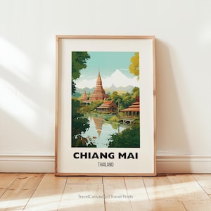 Chiang Mai Thailand Travel Print Wall Art, Chiang Mai Poster, Thailand Travel Prints, Chiang Mai Art Gift Home Decor, Digital Download