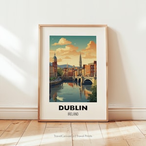 Dublin Travel Poster Wall Art, City Art Poster, Europe Travel Prints, Ireland Wall Art, Dublin Gift, Dublin Print, Digital Download Wall Art