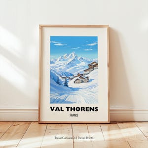 Val Thorens Travel Print Wall Art, Val Thorens Ski Travel Poster, Val Thorens France City Home Decor Gift, Skiing Digital Download Artwork