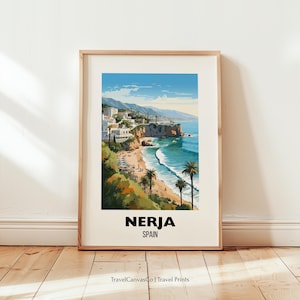 Nerja Spain Travel Print Wall Art, Nerja Travel Poster, Printable Spanish Artwork, Spain Coastline Home Decor, Andalusia Digital Download