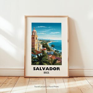 Salvador Travel Poster Wall Art, Printable City Poster, Salvador Travel Print, Brazil Wall Art, Brazil Gift, Brazil Print, Digital Download