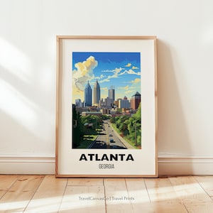 Atlanta Travel Poster Wall Art, City Art Poster, Atlanta Georgia Print, Atlanta Wall Art, Atlanta Gift, Atlanta Print, Digital Download Art