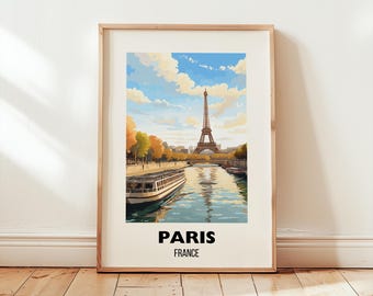 Póster de viaje de París para pared, lámina artística de la ciudad de Francia, láminas de viajes por Europa, idea de regalo parisino, decoración del hogar con motivos de viajes.