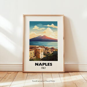 Napoli Travel Poster Wall Art, Naples Italy Travel Print, Italy Landscape Home Decor Artwork Gift, Italy Printable Digital Download Art