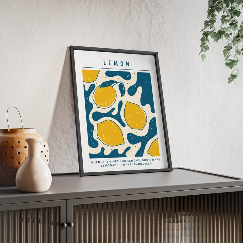 Poster Citrons avec cadre en bois image 2