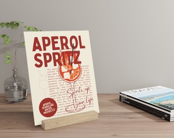 Aperol Spritz Gallery Board with Stand