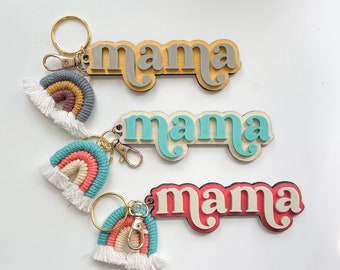 Mama Keychain with Rainbow | Purse Decoration & Charm | Mother’s Day Gift | Gift for Her | Accessories for Mom | Handbag Accessory
