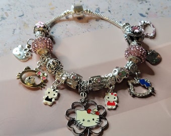 Bead and dangles hello k bracelet