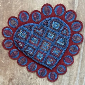 Heart Hooked Penny Mat- Wool Kit