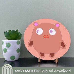 Proyecto para colorear Alien Monster n.° 12: archivo SVG redondo cortado con láser para niños/regalo para papá/madre/abuelo/cualquier ser querido. Perchas gratis