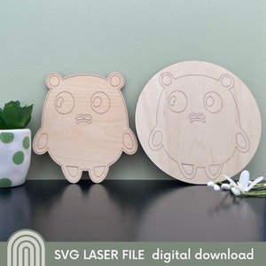 Proyecto para colorear de dos estilos de Alien Monster n.° 12: archivo SVG cortado con láser para niños, regalo para papá, mamá, abuelo o cualquier ser querido. Perchas gratis
