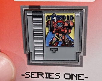 Metroid Yellow Label - 1&quot; Enamel Nintendo NES Pixel Pin