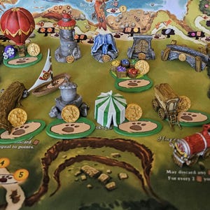 Everdell 3D-miniaturen geschilderd