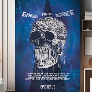 Embrace Finite Existence - Memento Mori Motivational WallArt | Epictetus Stoicism Quote | Ancient Wisdom & Resilience Canvas Print