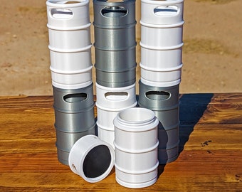Keg Container | Scent Proof, 3D printed, Mini-Keg | Threaded storage cannister for herbs, etcetera