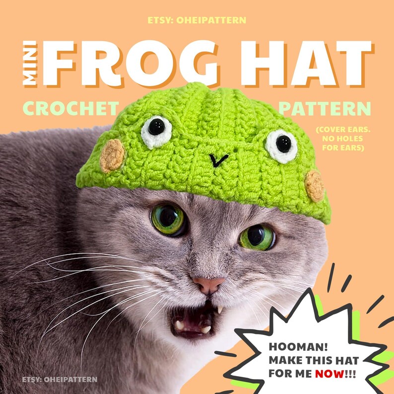 Mini Frog Hat Crochet Pattern - Etsy