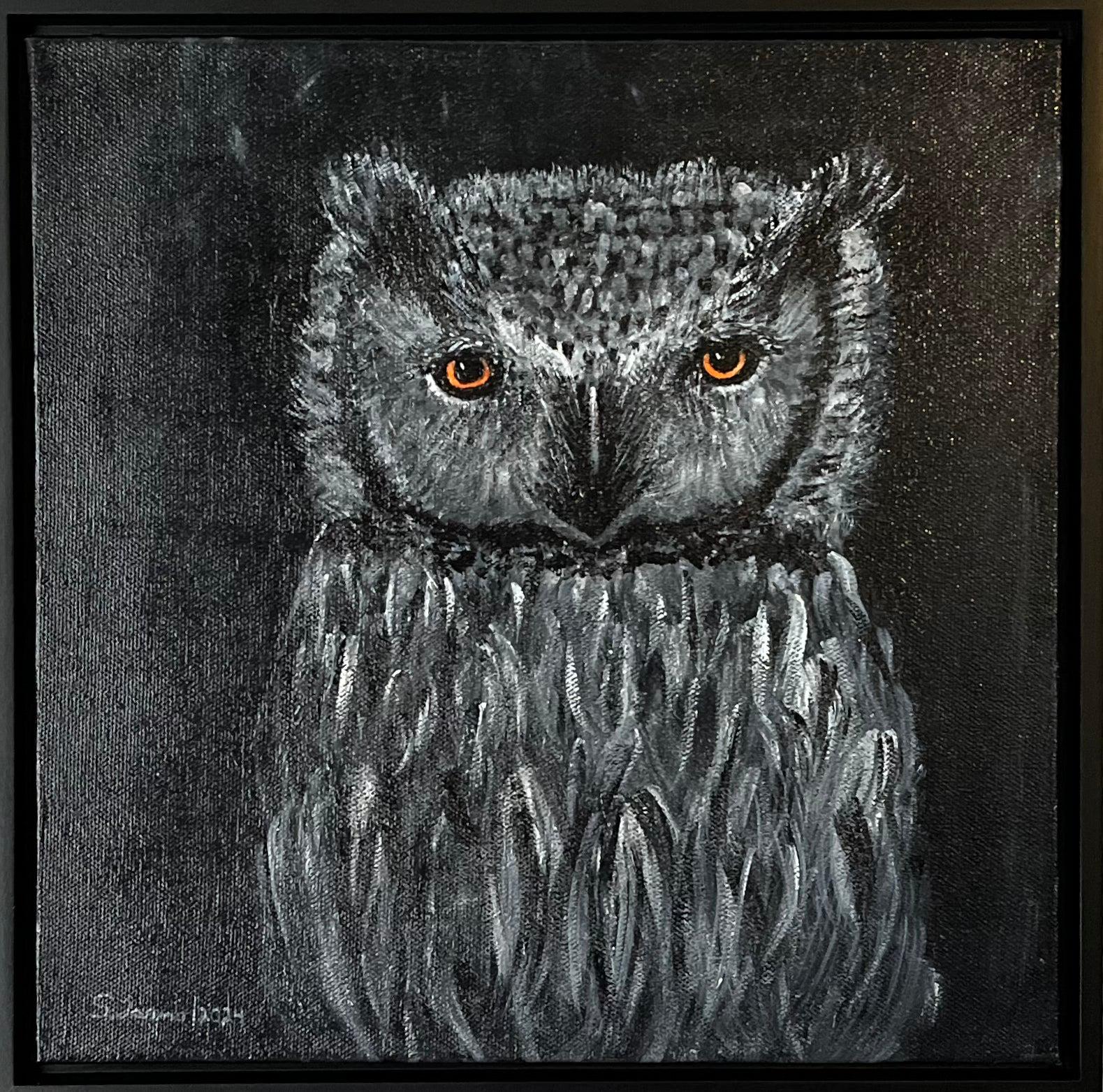 Original Acrylic Painting on Canvas Titled &ldquo;Owl In The Night&rdquo;