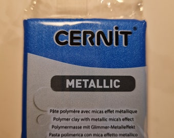 Cernit Metallic Blue 56g No. 200 Polymer Clay - arcilla para modelar - endurecible al horno
