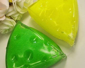 Piłka antystresowa w kształcie sera z galaretką w neonowych kolorach, ASMR, miękka, miękka, neurodywergencja