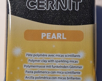 Cernit Pearl Schwarz 56g Nr. 100 Polymer Clay - Modelliermasse - ofenhärtend