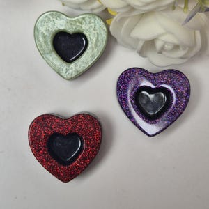 Imán de nevera - corazón de resina epoxi - imán - pequeño regalo - pequeña decoración - atención - buen humor - tablero magnético - imán de corazón