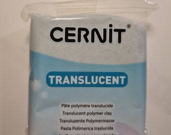 Cernit Translucent Glitter Silver 56g No. 080 Polymer Clay - arcilla de modelado - endurecible al horno