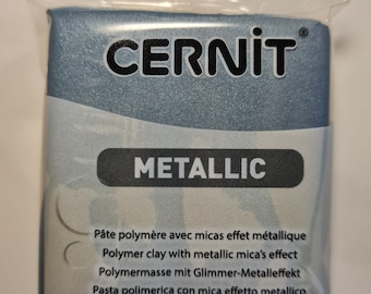 Cernit Metallic Steel 56g No. 167 Polymer Clay - arcilla para modelar - endurecible al horno