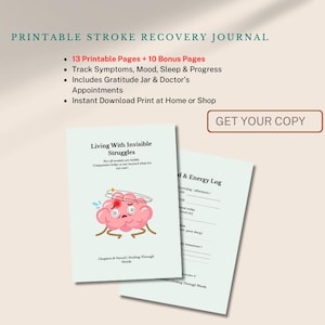 Può includere: Diario stampabile per il recupero dall'ictus con 13 pagine stampabili e 10 pagine bonus. Il diario include sezioni per tenere traccia dei sintomi, dell'umore, del sonno e dei progressi. Include anche un barattolo della gratitudine e appuntamenti dal medico.