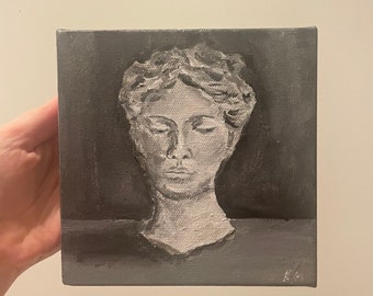 Calliope - Bust Lady Painting (6x6 inch)