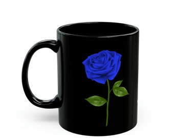 Like a blue rose, rare and intriguing, but still trying to figure out where it fits in the garden of life| Black mug