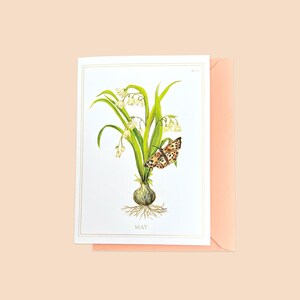May | Lily of the Valley Card with Gold Foil