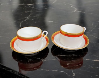 RARE Richard Ginori Palermo Rust & Gold Cup and Saucer