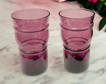 Amethyst Glass Vintage Juice Glass 3 3/4” Sold Individually