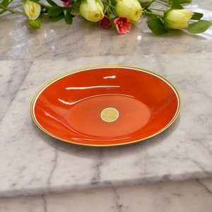 Fitz and Floyd 10” Oval Vegetable Bowl Medallion Orange
