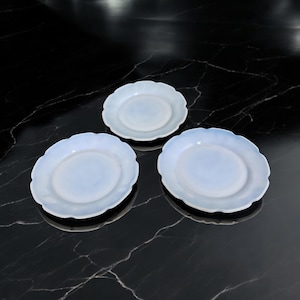Delphite Blue Jeannette Glass Bread Plates 6” Set of 3