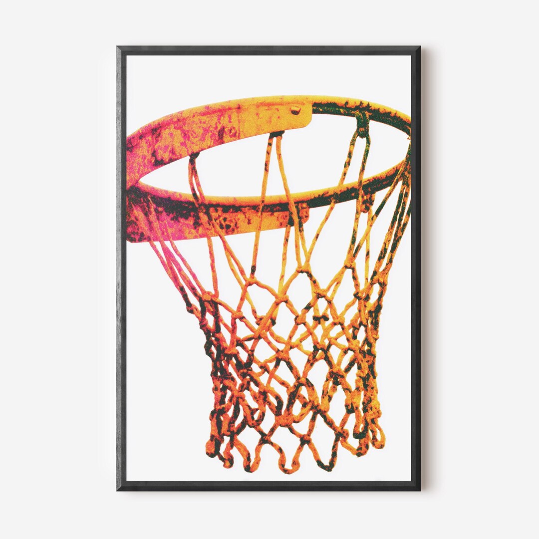 Rusty Basketball Rim Poster, Urban Court Art Print, Gritty Hoop Decor ...