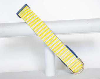 Yellow Stripe Dog Collar: Handmade Cotton, Summer Style
